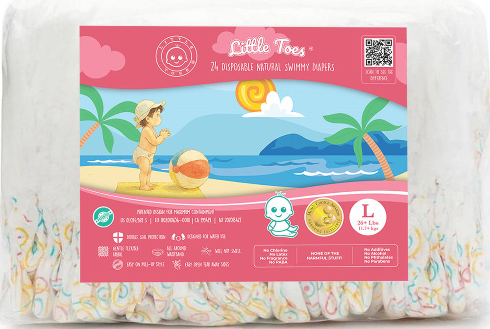 Little Toes Natural Disposable Swim Diapers - 24 Pack