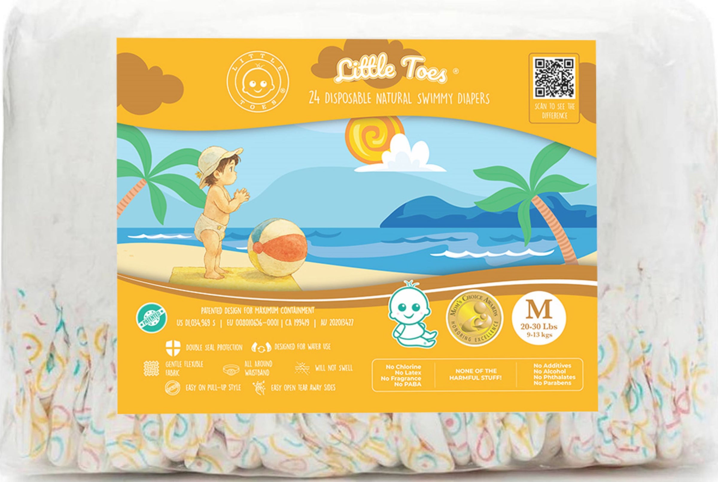 Little Toes Natural Disposable Swim Diapers - 24 Pack