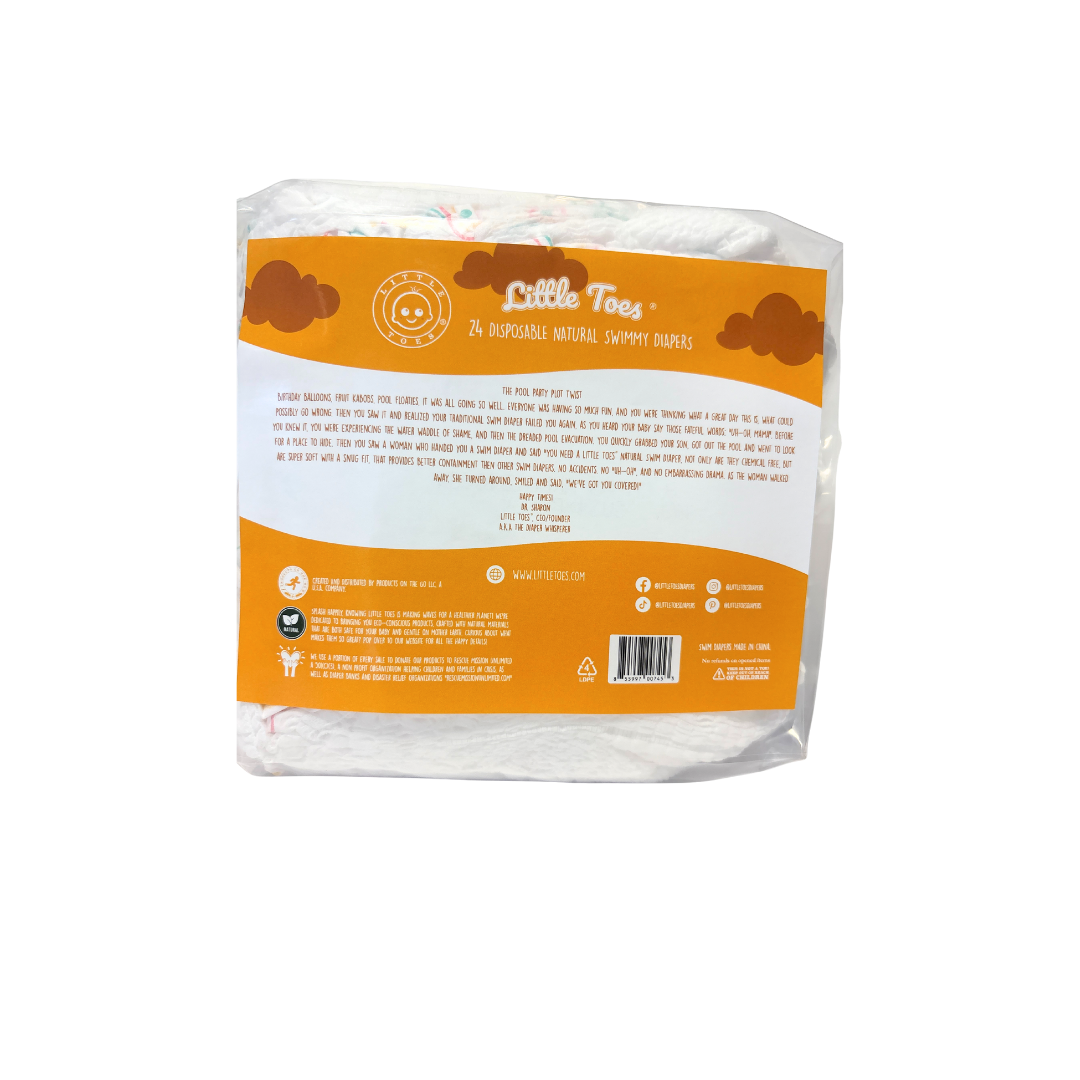 Little Toes Natural Disposable Swim Diapers - 24 Pack