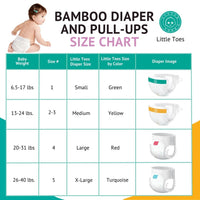 Little Toes Disposable Natural Bamboo Diapers and Pull-Ups | Go Green | 3 Pack