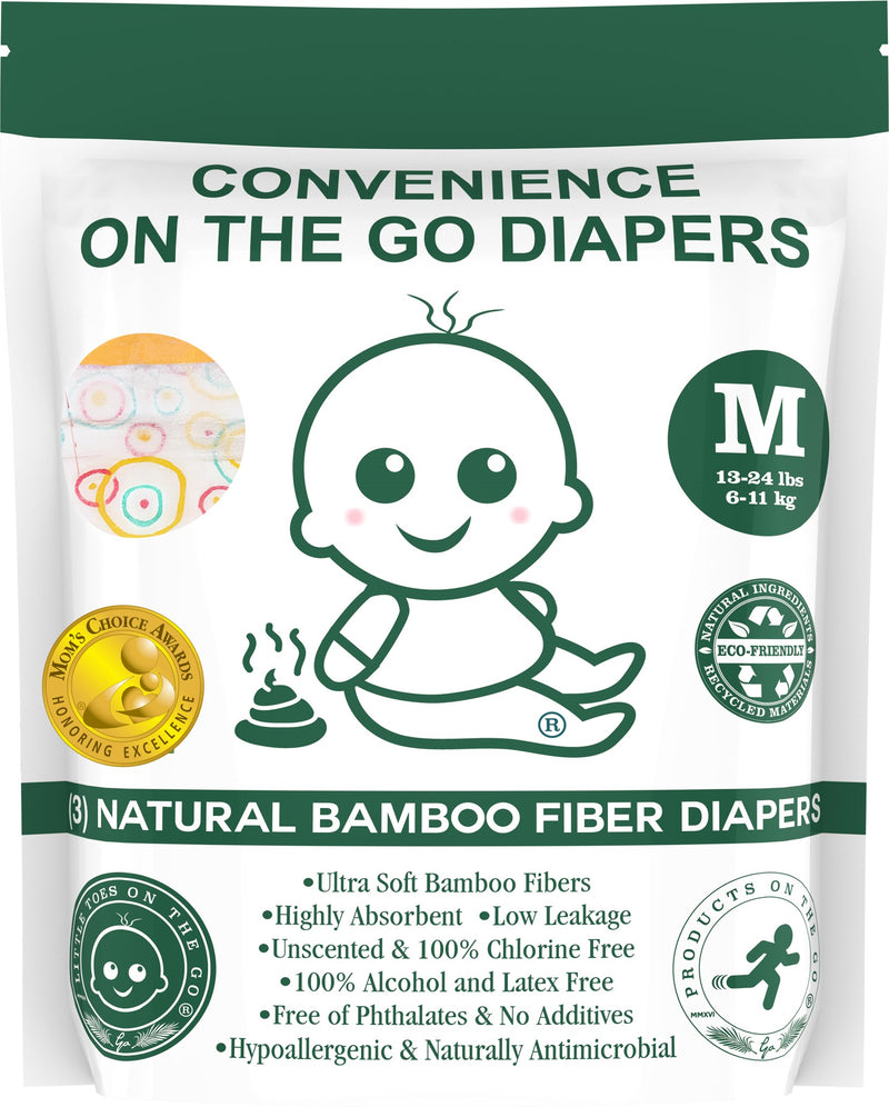 Little Toes Disposable Natural Bamboo Diapers and Pull-Ups | Go Green | 3 Pack