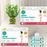 Little Toes Bamboo Bundle :  Count 72 Diapers and 225 Wipes