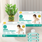 Little Toes Bamboo Bundle : 72 Diapers and 225 wipes