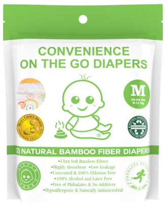 Little Toes Disposable Natural Bamboo Diapers and Pull-Ups | Go Green | 2 Packs - Little Toes