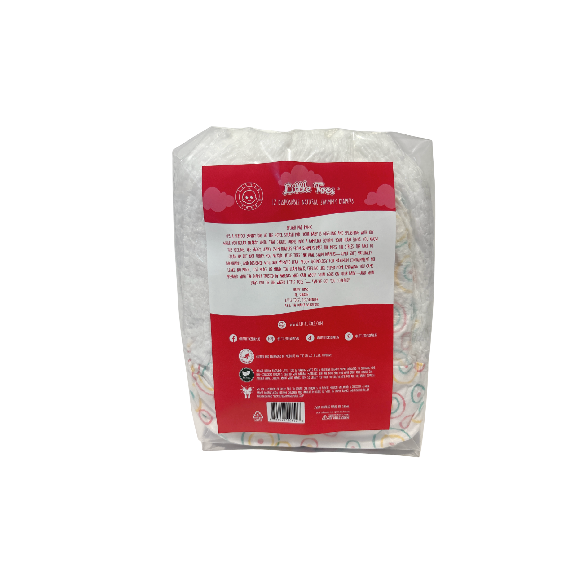 Little Toes Natural Disposable Swim Diapers - 12 Pack