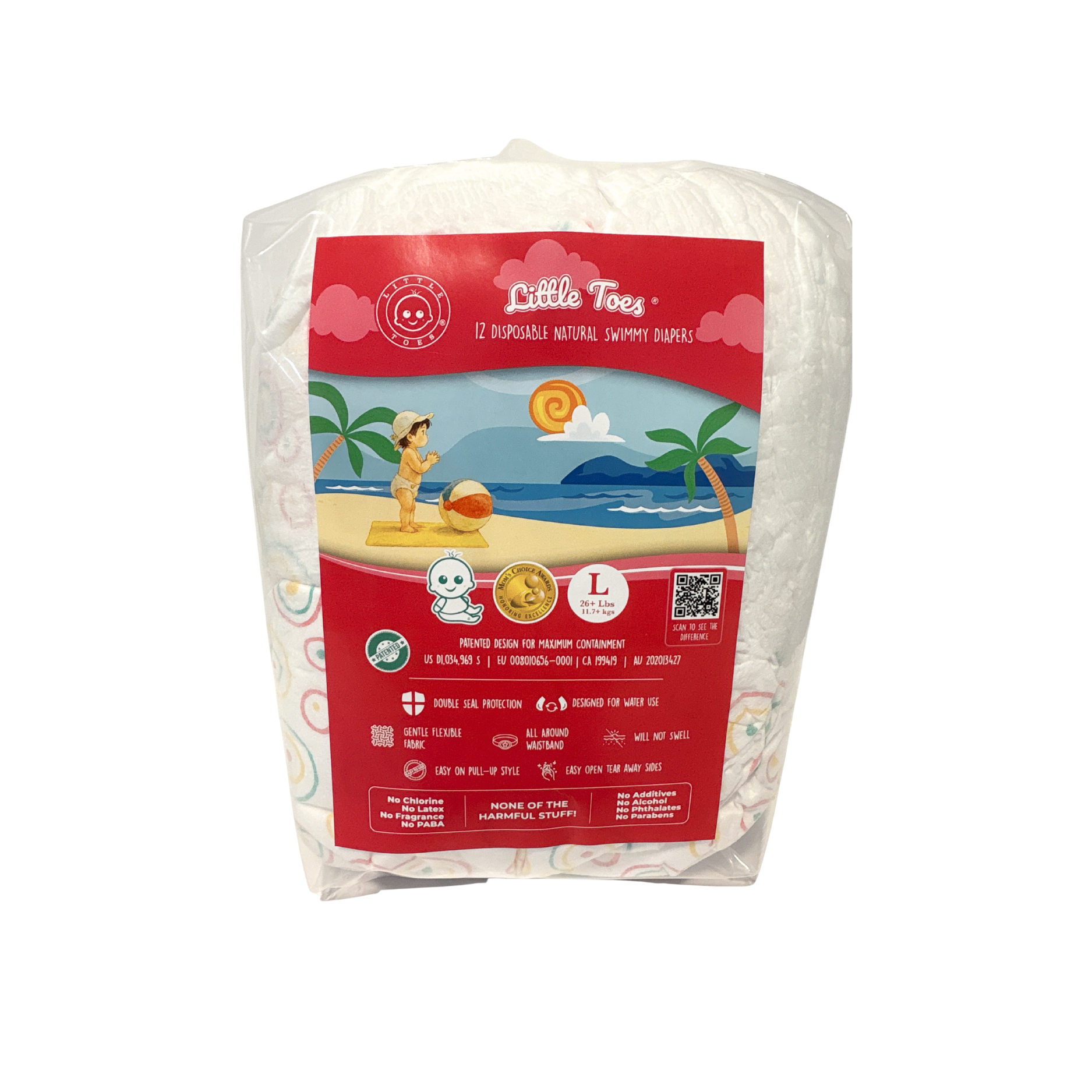 Little Toes Natural Disposable Swim Diapers - 12 Pack