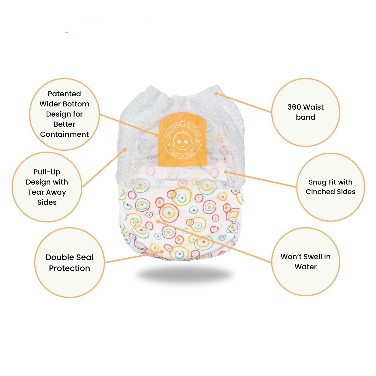 Little Toes On The Go Natural Disposable Swim Diaper  2 Pack