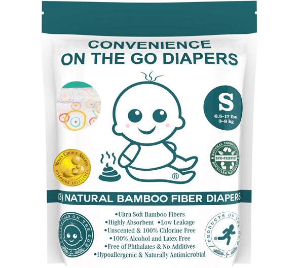 Little Toes Disposable Natural Bamboo Diapers and Pull-Ups | Go Green | 3 Pack