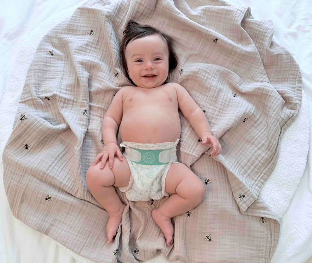 Little Toes disposable bamboo diapers and pull-ups in a 36 pack, showcasing eco-friendly materials and soft texture.