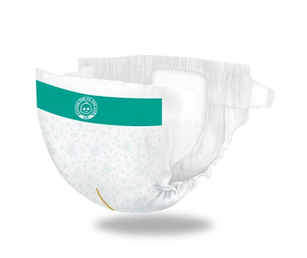 Little Toes disposable bamboo diapers and pull-ups in a 36 pack, showcasing eco-friendly design and soft texture.