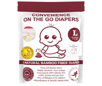 Little Toes disposable bamboo diapers and pull-ups in a 3 pack, showcasing eco-friendly design and soft texture.