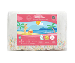 Little Toes natural disposable swim diapers in a 24 pack, featuring a colorful design suitable for toddlers.