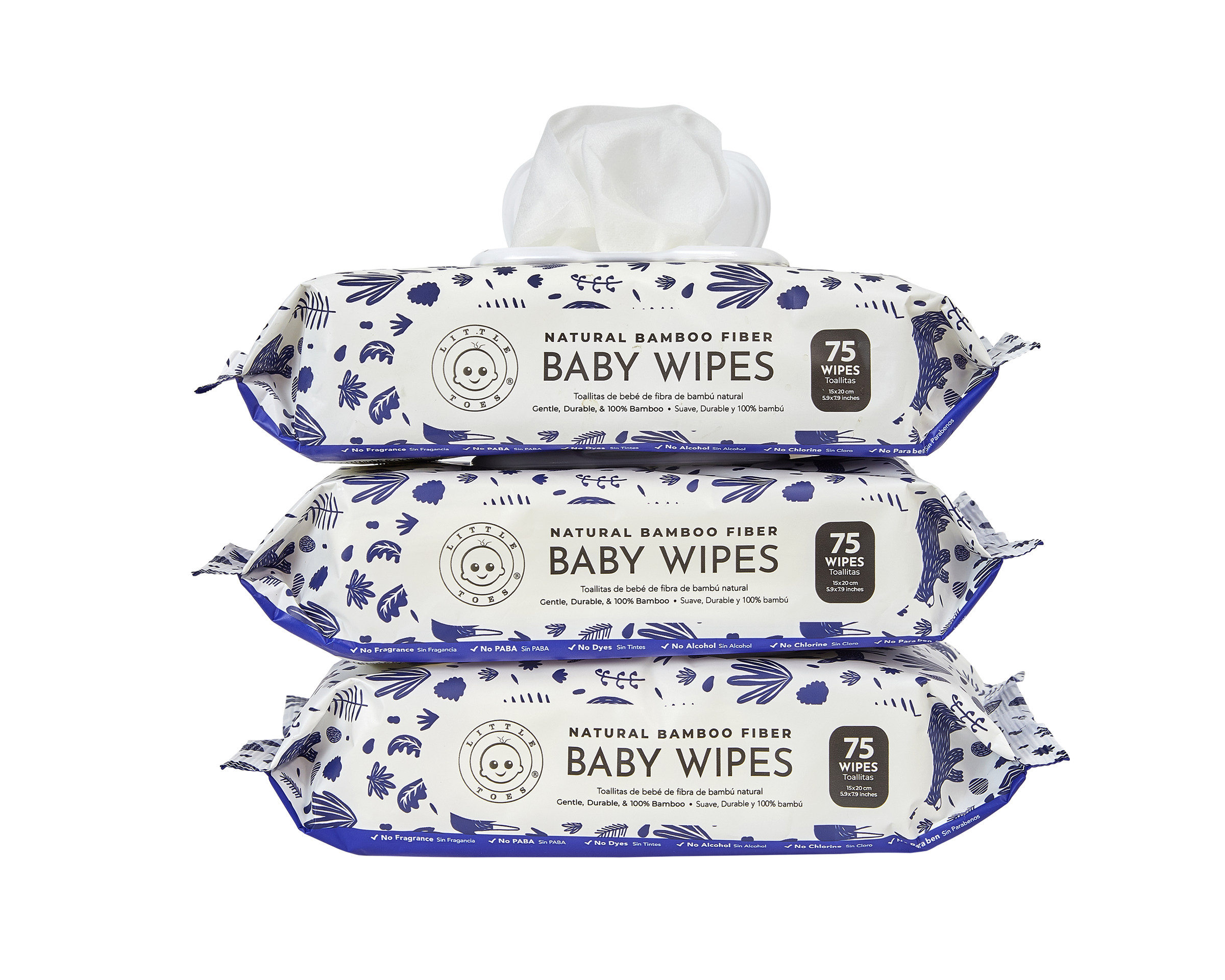 Baby Wipes- 3 Pack of 75 Woodland