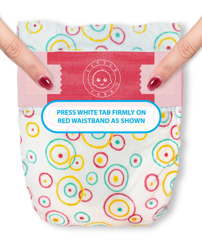 Little Toes Convenience On The Go 3x Diapers | Size Large (20-29 lbs) with tab