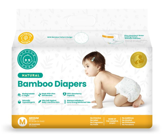 Disposable Natural Bamboo Diapers and Pull-Ups | Go Green | 36 Packs