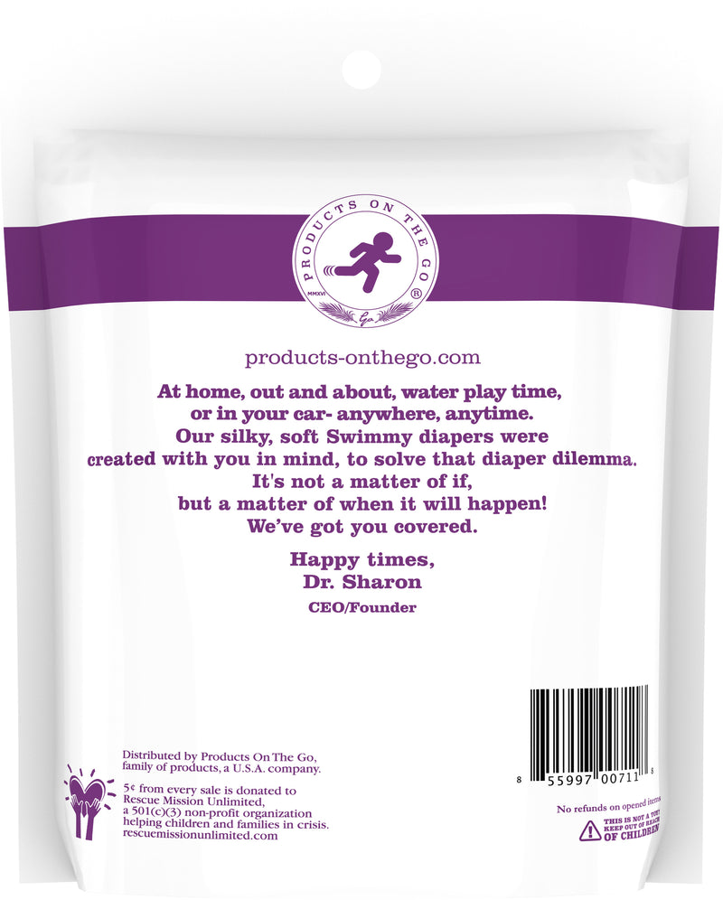 Little Toes Convenience On The Go 2x Swimmy Diapers | Size Large (26 And Up lbs. / 12 Kgs And Up) back