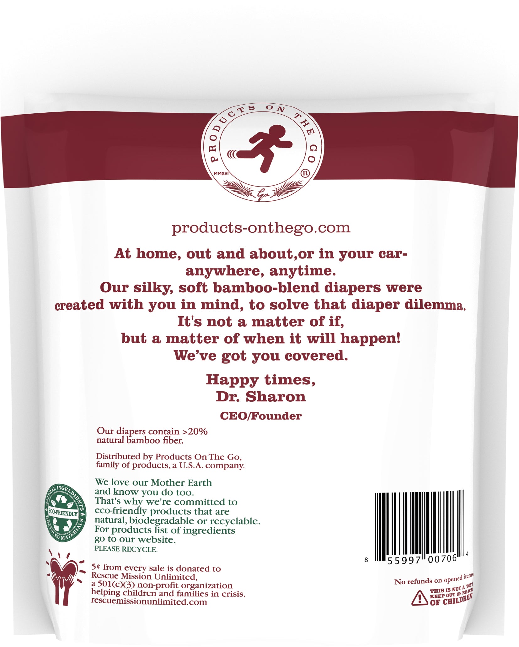 Little Toes Convenience On The Go 3x Diapers | Size Large (20-29 lbs) back