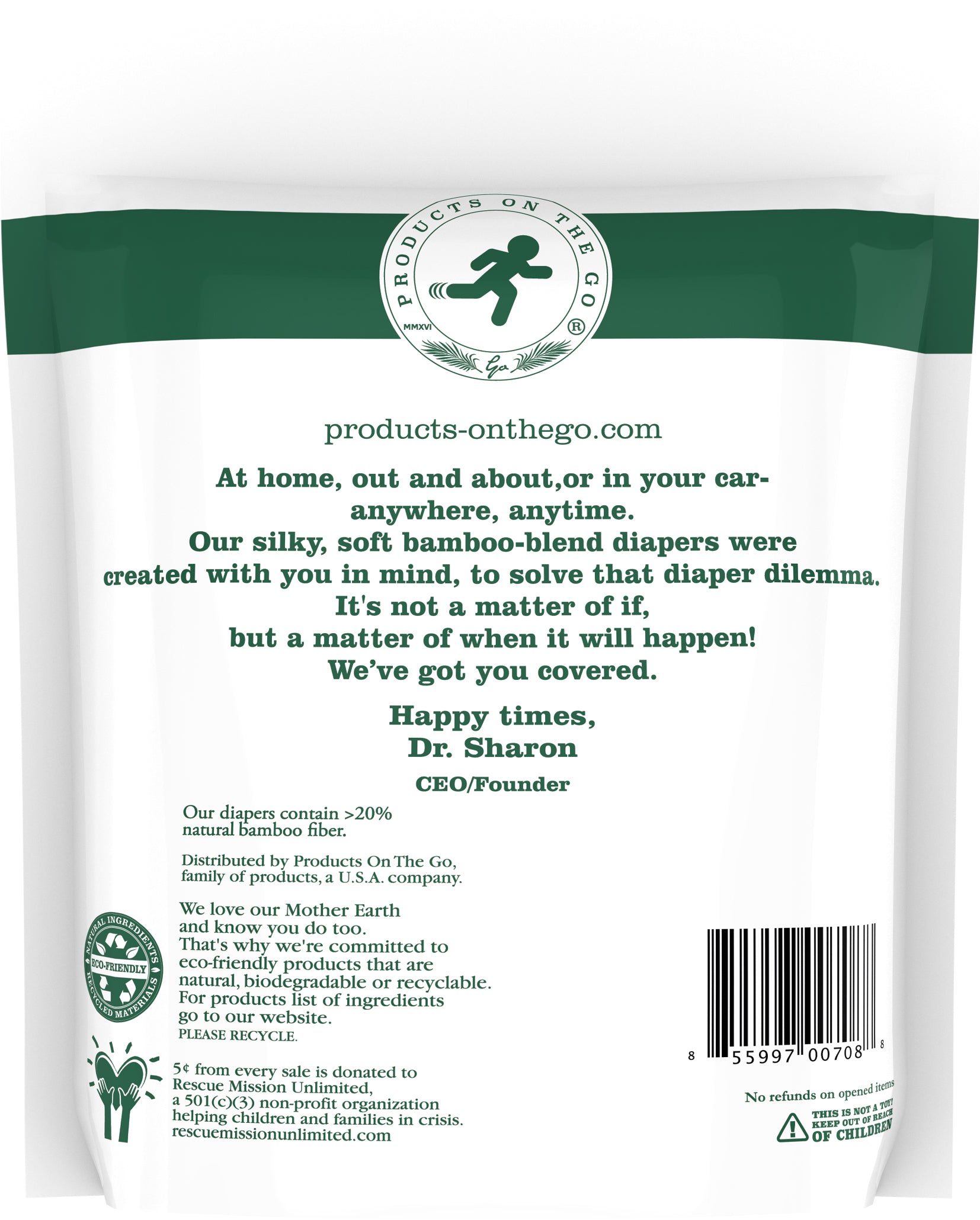 Little Toes Convenience On The Go 3x Diapers | Size Medium (13-24 lbs) back