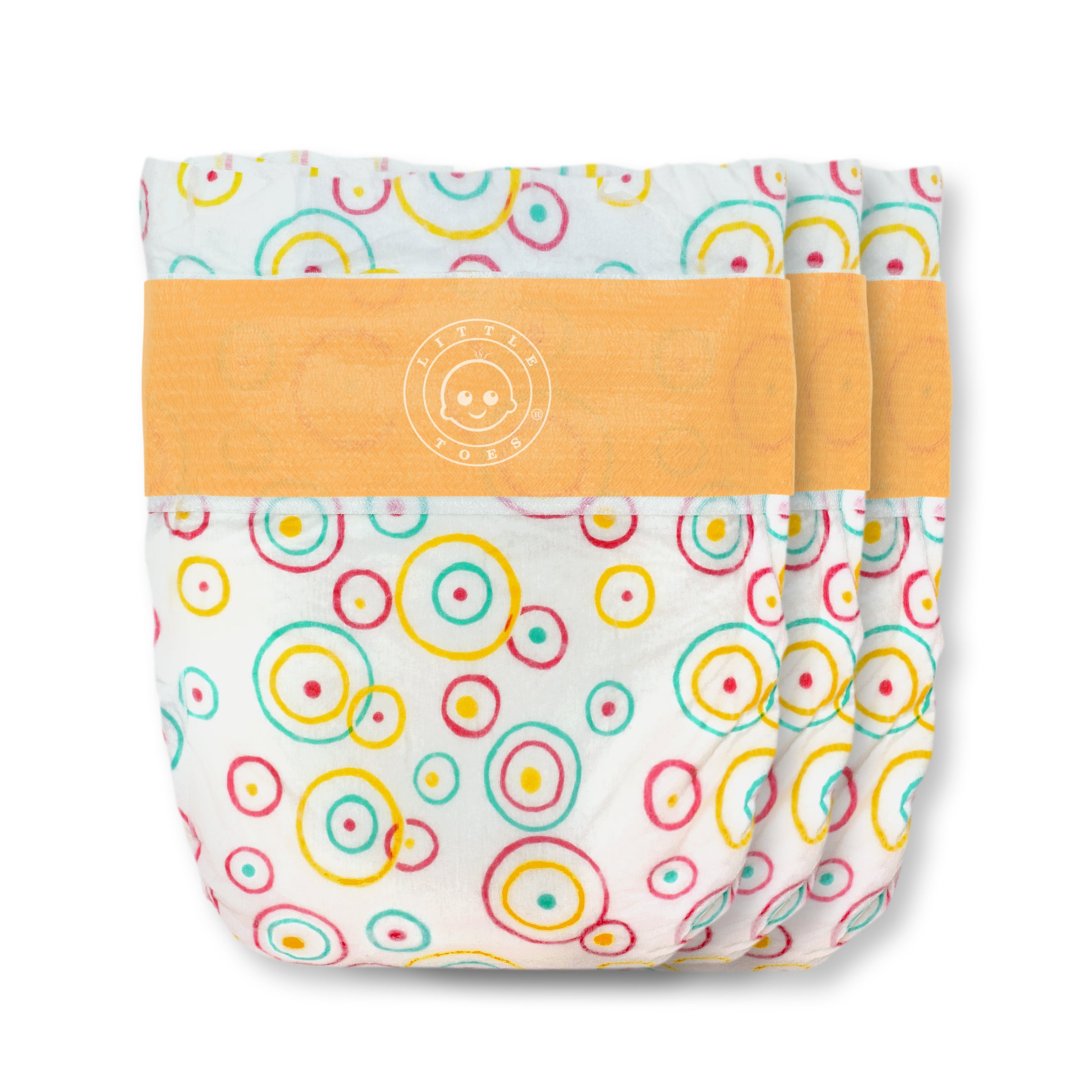 Little Toes Convenience On The Go 3x Diapers | Size Medium (13-24 lbs) pack
